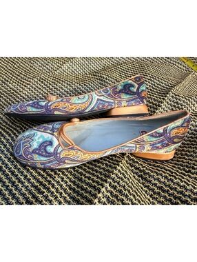 Charles Jourdan paisley flats size 7
